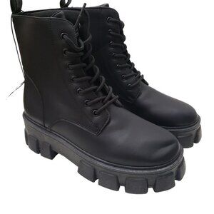 New Streetwear Society Lug Sole Cobat Boots in‎ Black Size 10